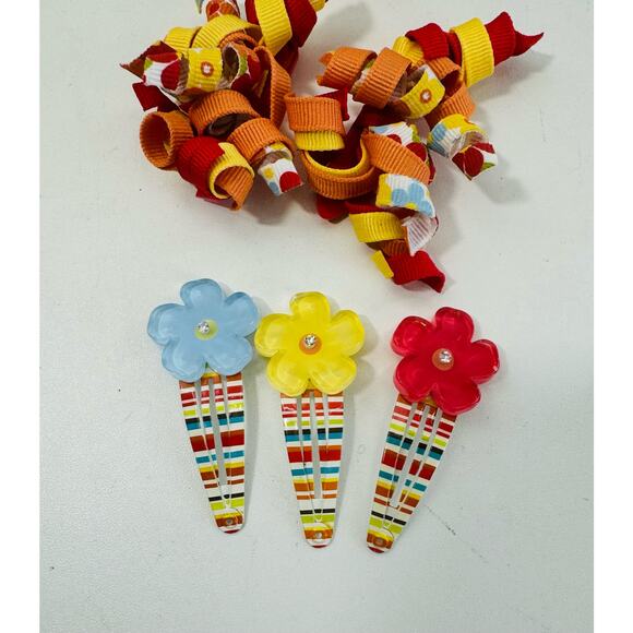 Gymboree Tropical Garden  -6 Piece Accessory Lot Elastic Barrette Scrunchie - Picture 2 of 5